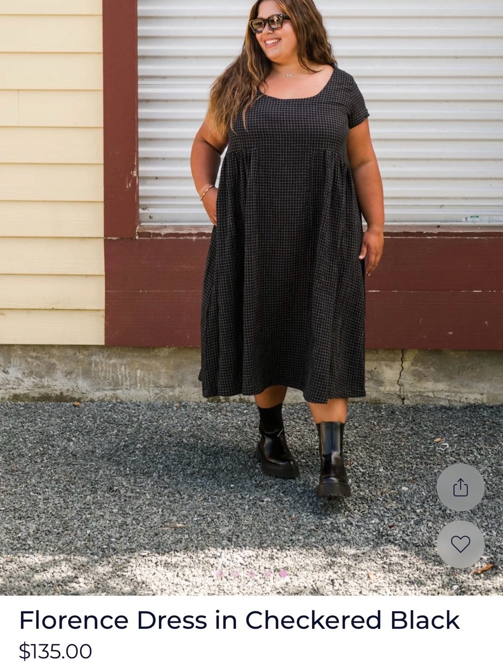 Smash + Tess Black Checked Midi Dress - Picture 4 of 5